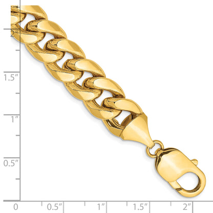 14K 9 inch 11mm Semi-Solid Miami Cuban with Lobster Clasp Chain
