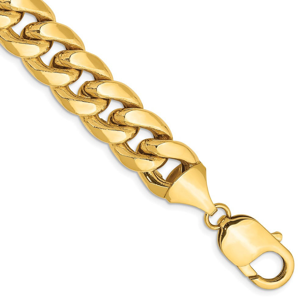 14K 10 inch 11mm Semi-Solid Miami Cuban with Lobster Clasp Chain