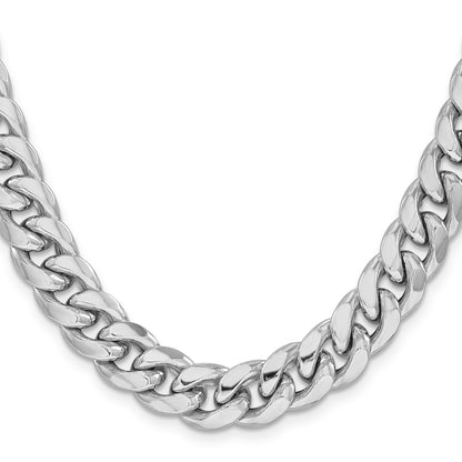 14k White Gold 11mm Semi-Solid Miami Cuban Chain