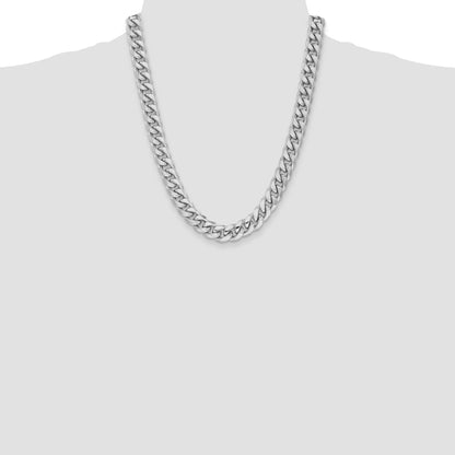14k White Gold 11mm Semi-Solid Miami Cuban Chain