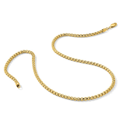 14K 18 inch 3.6mm Semi-Solid Round Box with Lobster Clasp Chain
