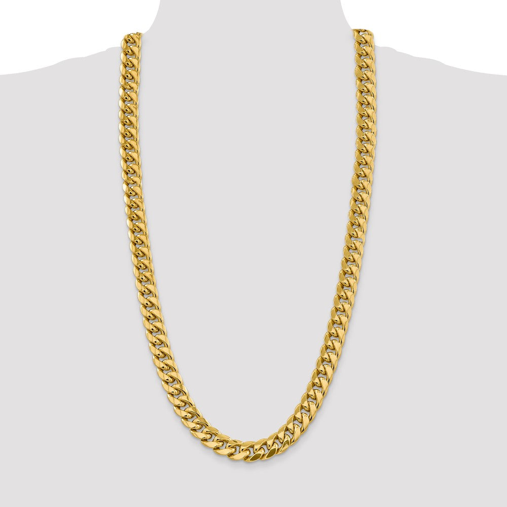 14K 30 inch 13.2mm Semi-Solid Miami Cuban with Lobster Clasp Chain