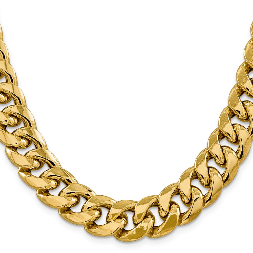 14K 26 inch 15mm Semi-Solid Miami Cuban with Lobster Clasp Chain