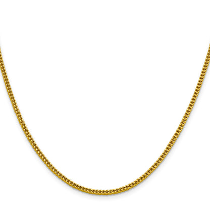 14K 18 inch 2.2mm Semi-Solid Franco with Lobster Clasp Chain