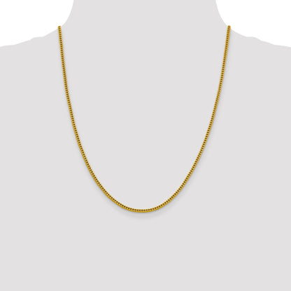 14K 22 inch 2.2mm Semi-Solid Franco with Lobster Clasp Chain