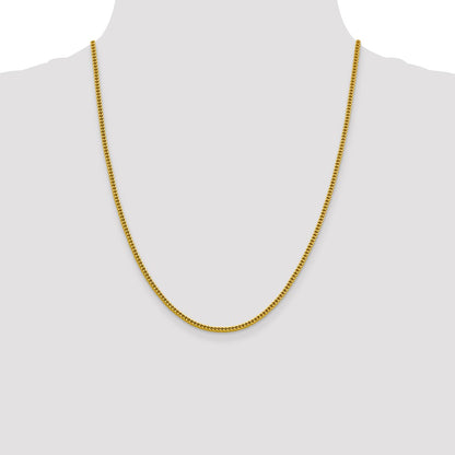 14K 22 inch 2.2mm Semi-Solid Franco with Lobster Clasp Chain