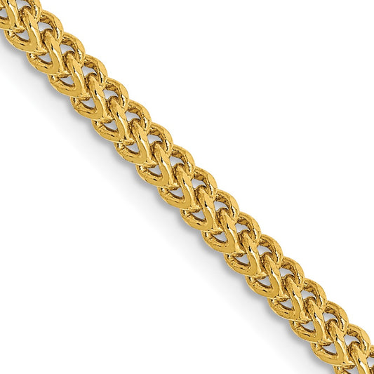 14K 20 inch 2.2mm Semi-Solid Franco with Lobster Clasp Chain