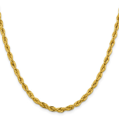 14K 16 inch 4.25mm Semi Solid Rope with Lobster Clasp Chain