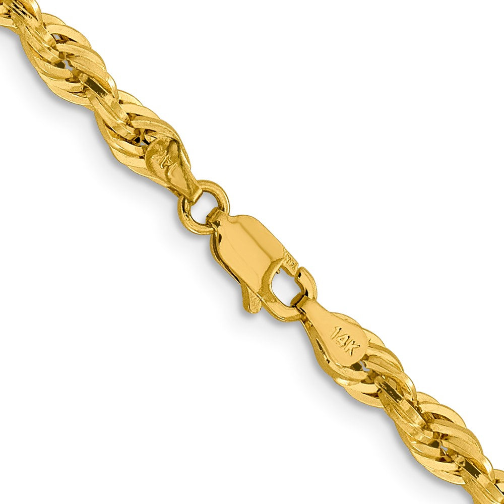 14K 16 inch 4.25mm Semi Solid Rope with Lobster Clasp Chain