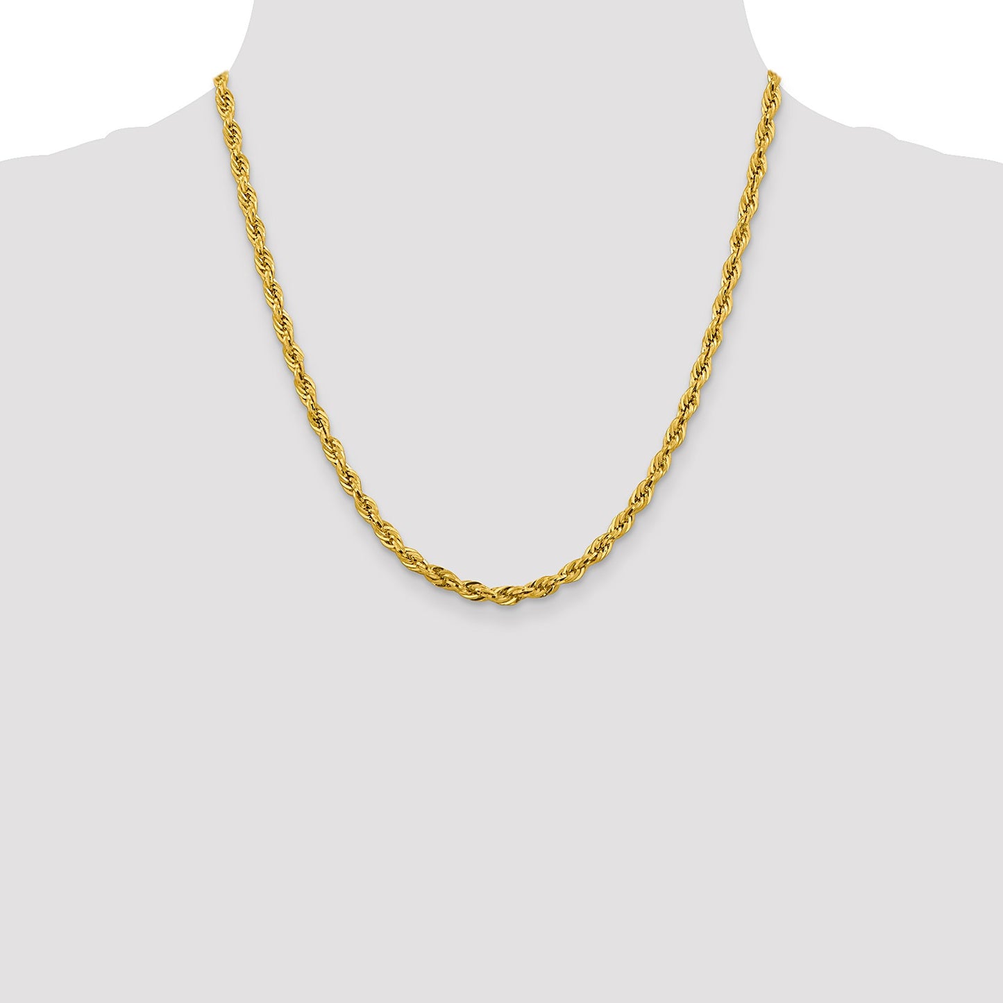 14K 20 inch 4.25mm Semi Solid Rope with Lobster Clasp Chain