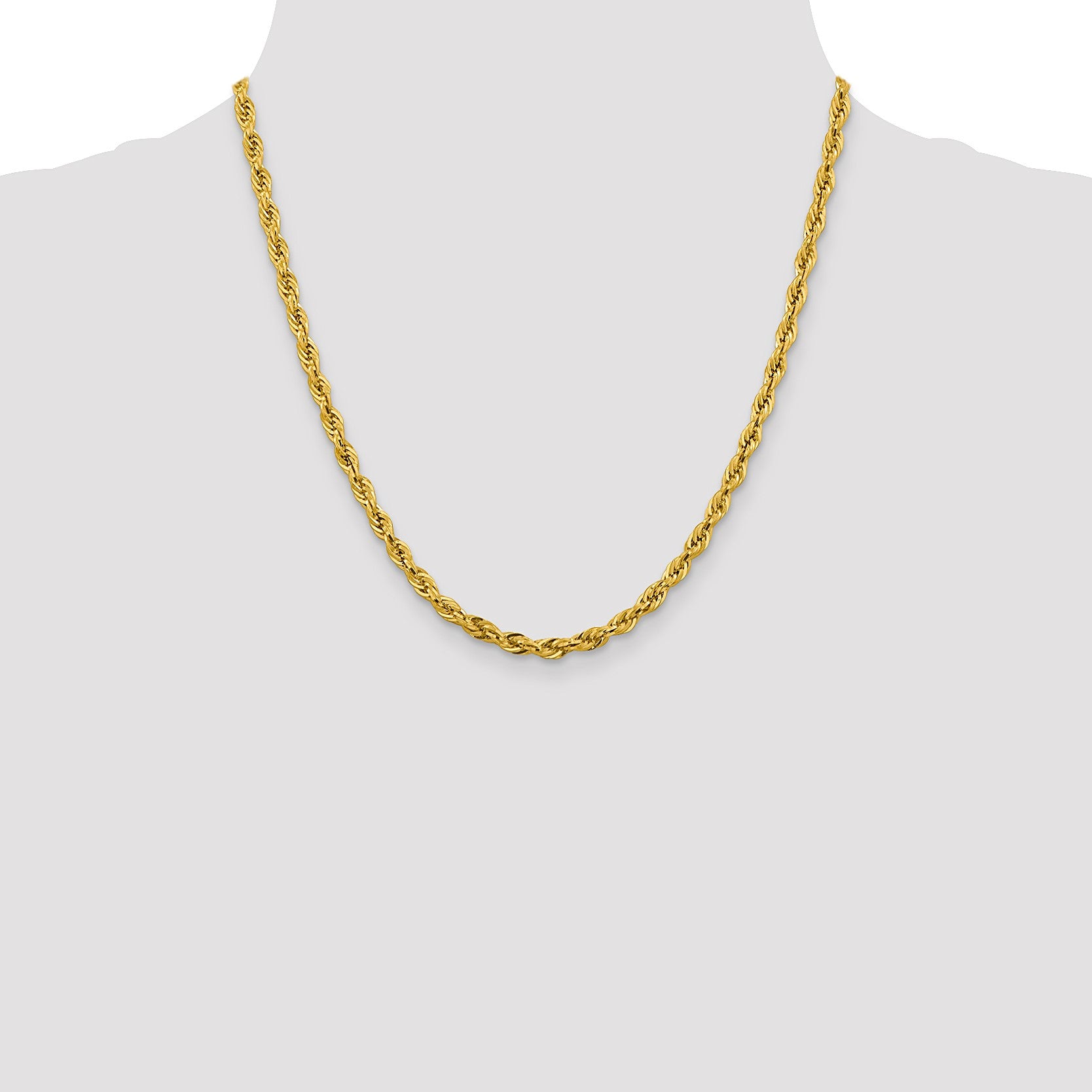 14K 20 inch 4.25mm Semi Solid Rope with Lobster Clasp Chain