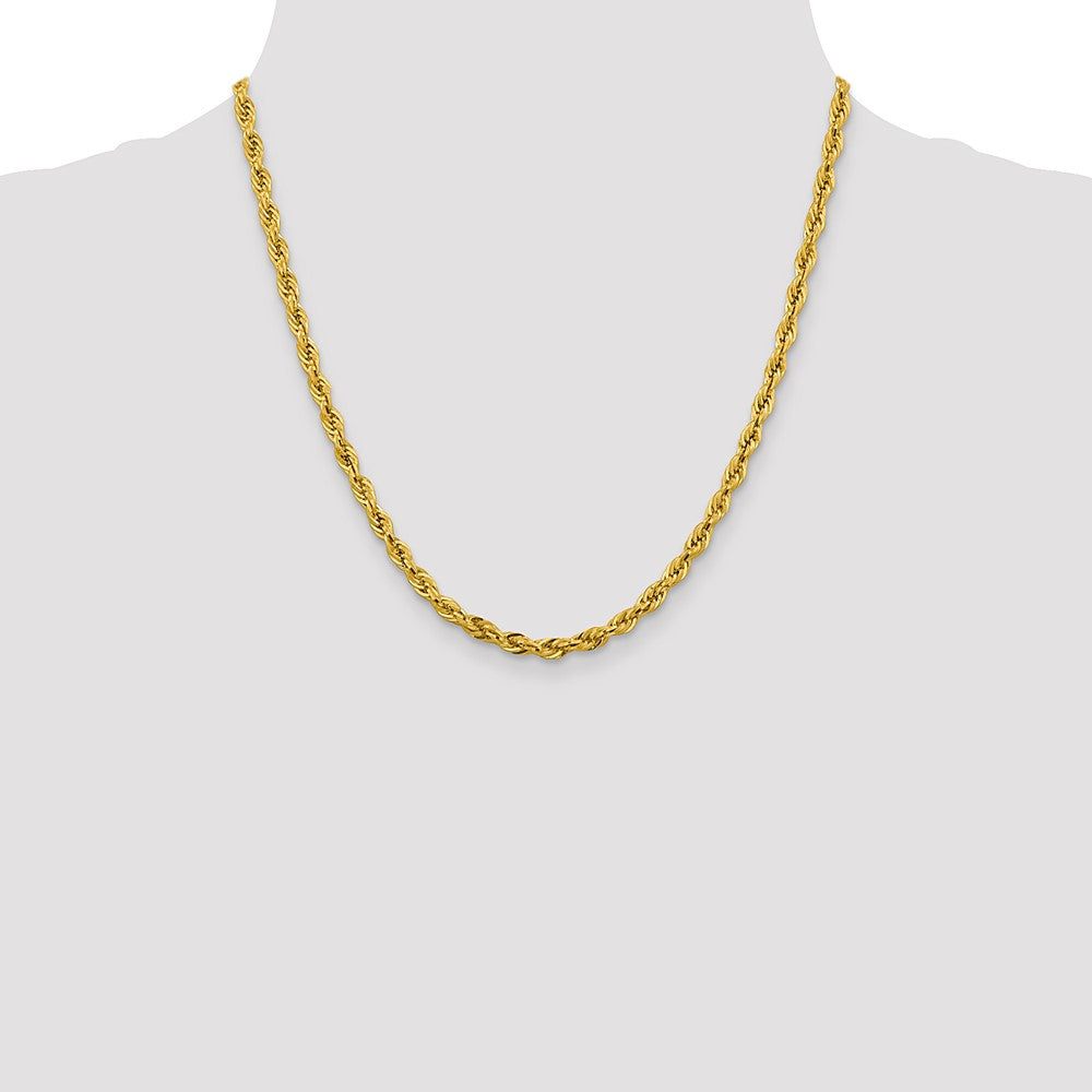 14K 20 inch 4.25mm Semi Solid Rope with Lobster Clasp Chain