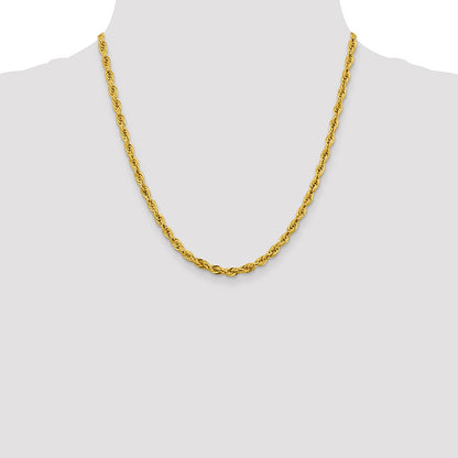 14K 20 inch 4.25mm Semi Solid Rope with Lobster Clasp Chain