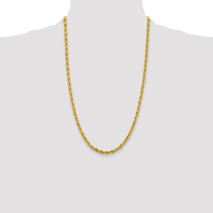 14K 26 inch 4.25mm Semi Solid Rope with Lobster Clasp Chain