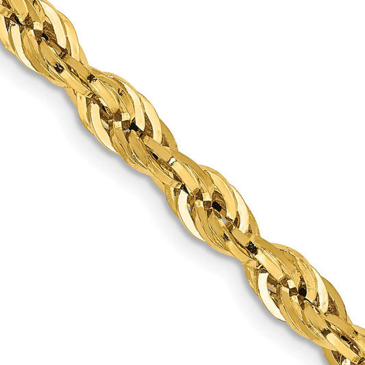 14K 18 inch 4.25mm Semi Solid Rope with Lobster Clasp Chain