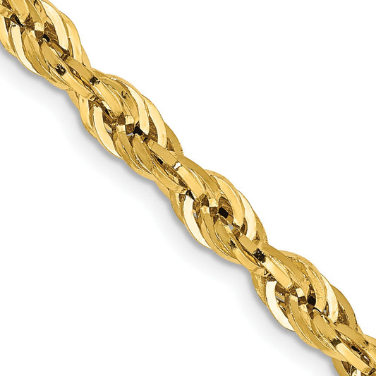 14K 22 inch 4.25mm Semi Solid Rope with Lobster Clasp Chain