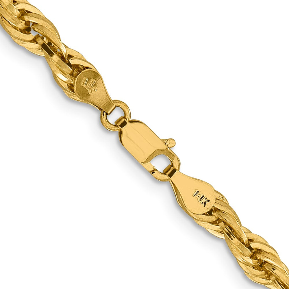 14K 16 inch 4.75mm Semi Solid Rope with Lobster Clasp Chain