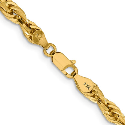 14K 16 inch 4.75mm Semi Solid Rope with Lobster Clasp Chain