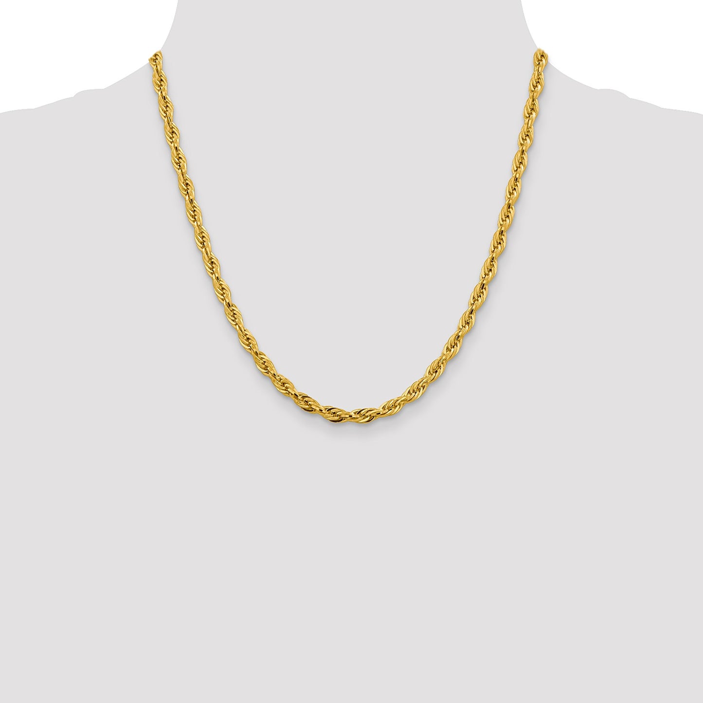 14K 20 inch 4.75mm Semi Solid Rope with Lobster Clasp Chain