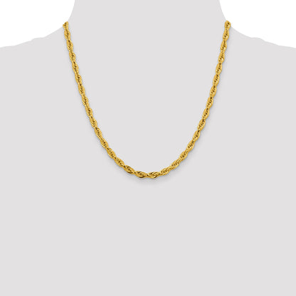 14K 20 inch 4.75mm Semi Solid Rope with Lobster Clasp Chain