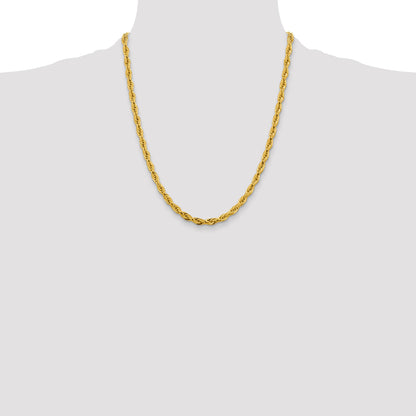 14K 22 inch 4.75mm Semi Solid Rope with Lobster Clasp Chain