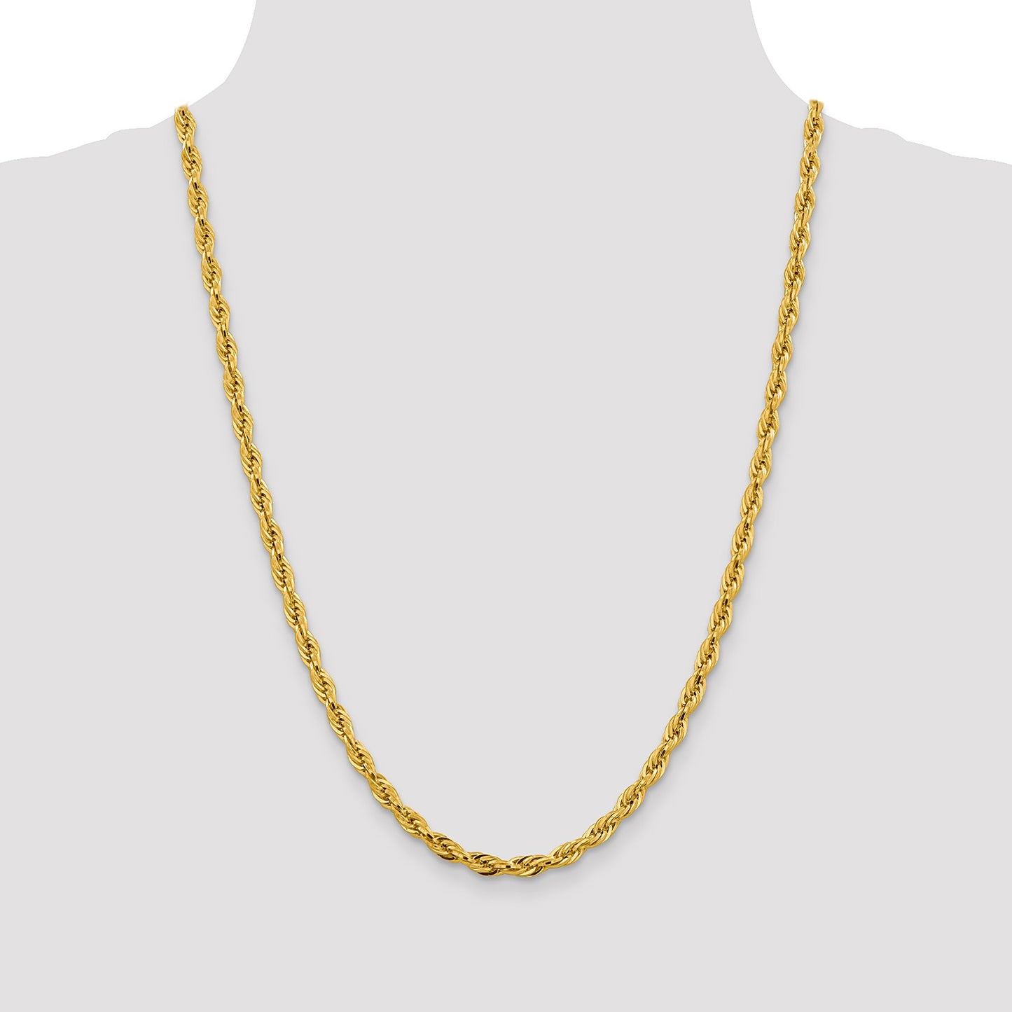 14K 24 inch 4.75mm Semi Solid Rope with Lobster Clasp Chain