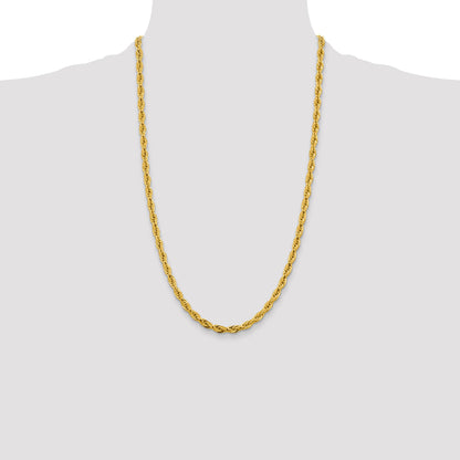14K 26 inch 4.75mm Semi Solid Rope with Lobster Clasp Chain