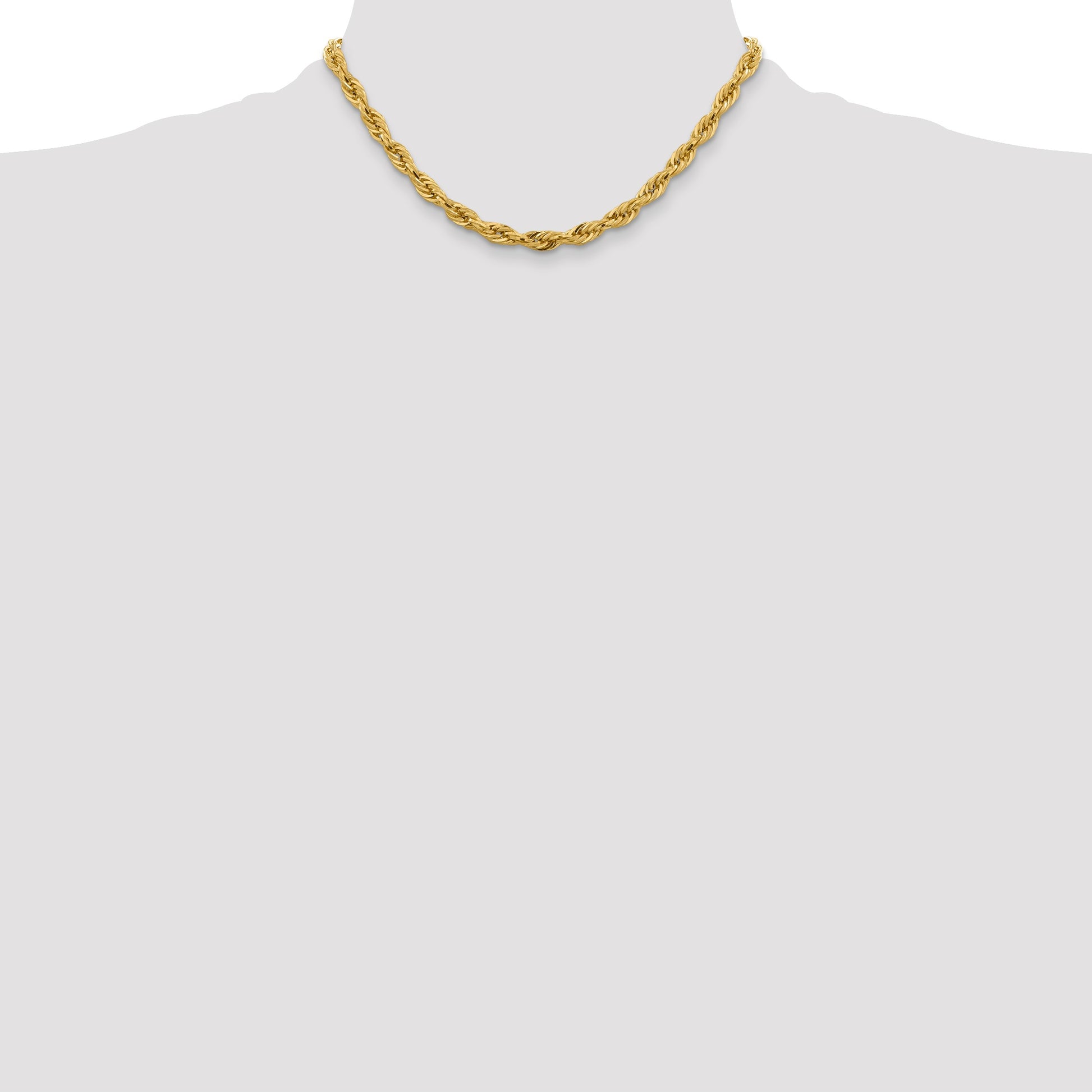 14K 16 inch 5.4mm Semi Solid Rope with Lobster Clasp Chain