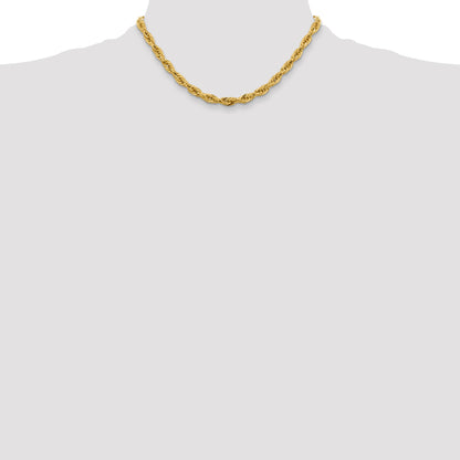 14K 16 inch 5.4mm Semi Solid Rope with Lobster Clasp Chain