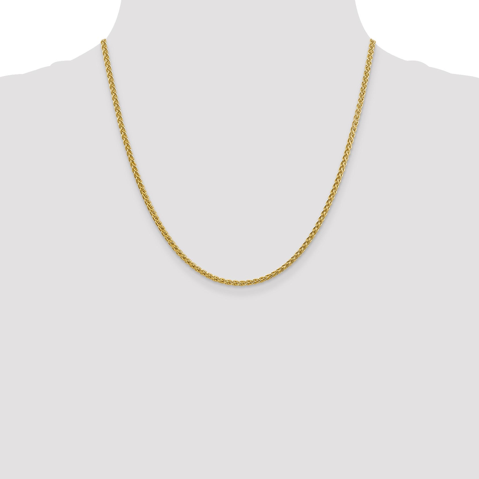 14K 20 inch 2.75mm Semi-Solid Wheat with Lobster Clasp Chain