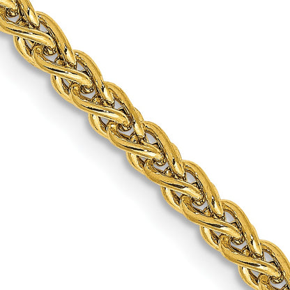 14K 20 inch 2.75mm Semi-Solid Wheat with Lobster Clasp Chain