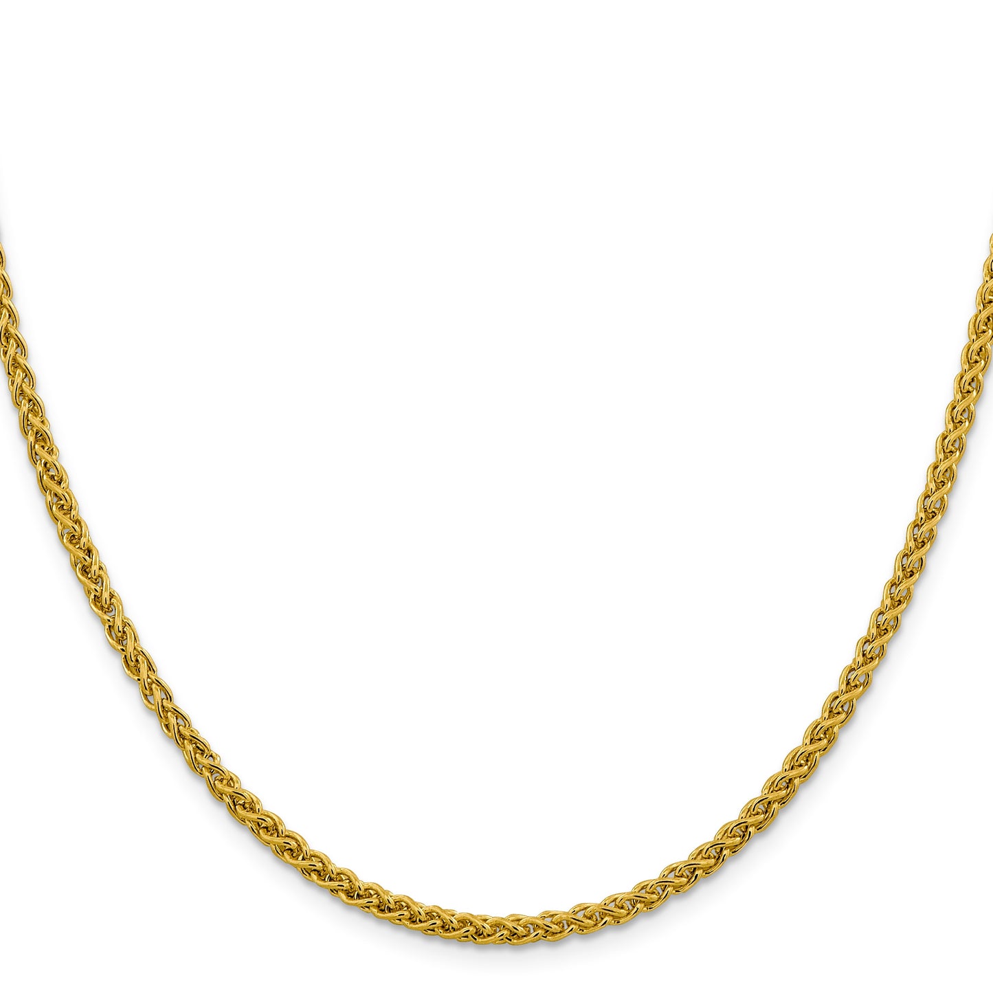 14K 18 inch 3.45mm Semi-Solid Wheat with Lobster Clasp Chain