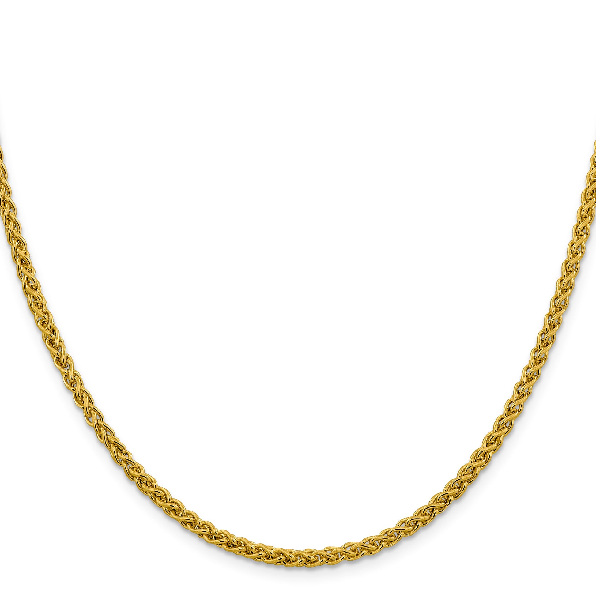 14K 18 inch 3.45mm Semi-Solid Wheat with Lobster Clasp Chain