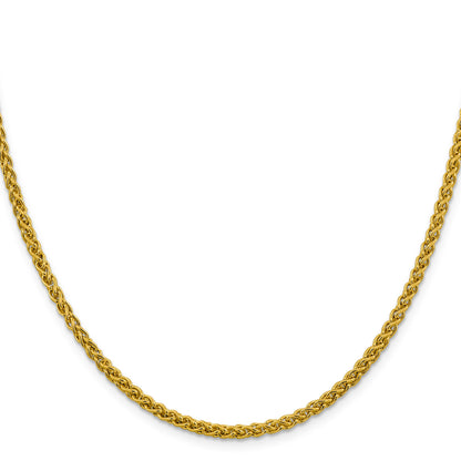 14K 18 inch 3.45mm Semi-Solid Wheat with Lobster Clasp Chain