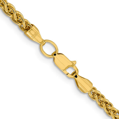 14K 20 inch 3.45mm Semi-Solid Wheat with Lobster Clasp Chain