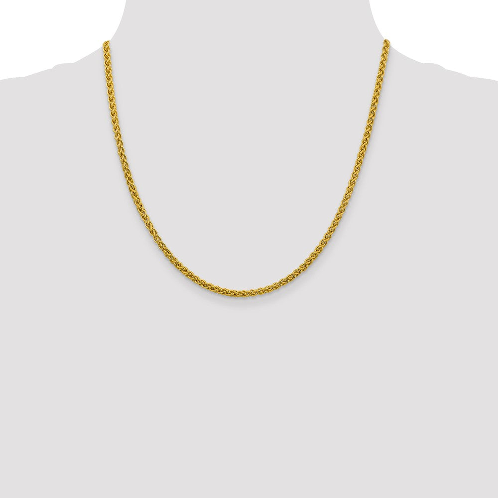 14K 20 inch 3.45mm Semi-Solid Wheat with Lobster Clasp Chain