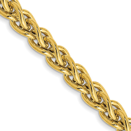 14K 18 inch 3.45mm Semi-Solid Wheat with Lobster Clasp Chain