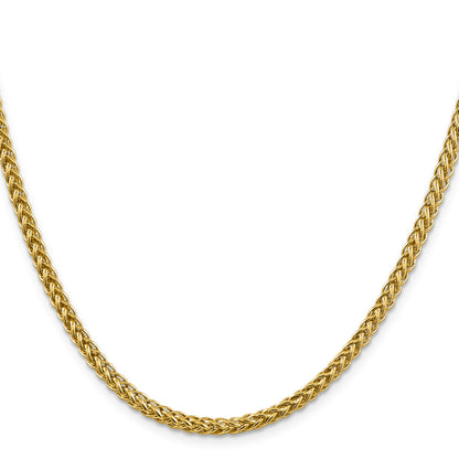 14K 18 inch 3.5mm Semi-Solid 3-Wire Wheat with Lobster Clasp Chain