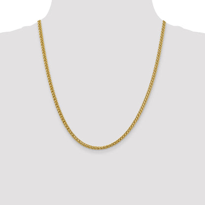 14K 20 inch 3.5mm Semi-Solid 3-Wire Wheat with Lobster Clasp Chain