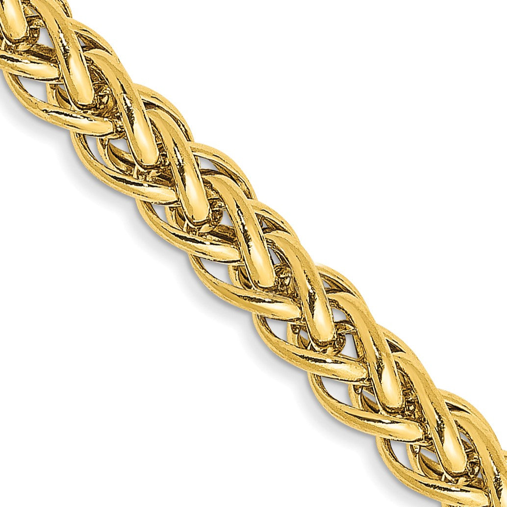 14K 18 inch 3.5mm Semi-Solid 3-Wire Wheat with Lobster Clasp Chain