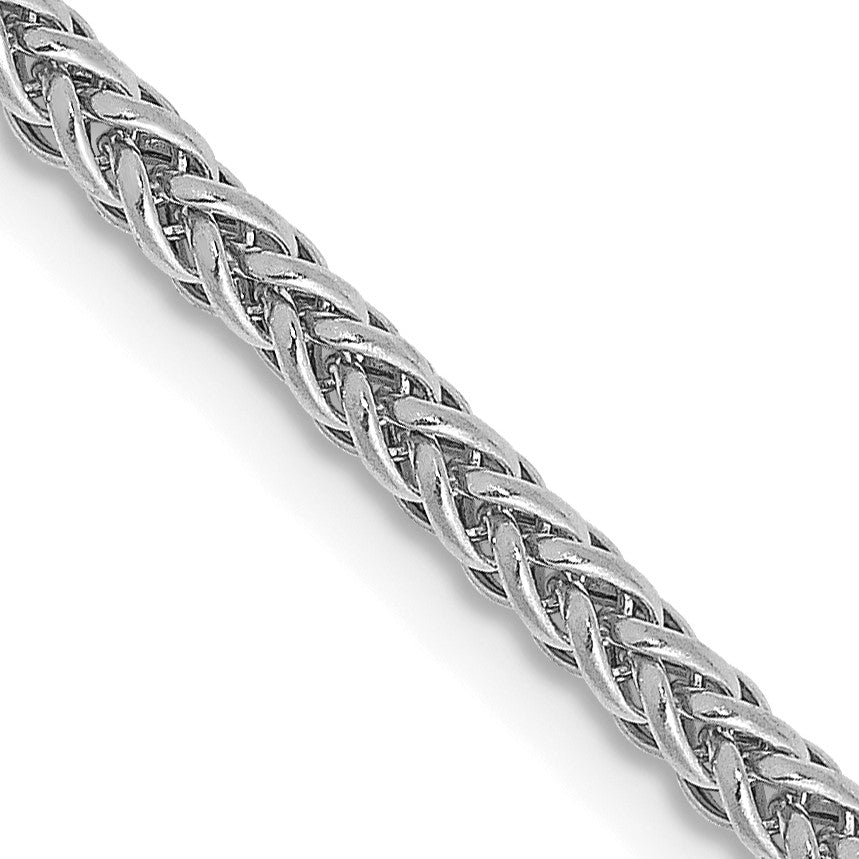14K White Gold 20 inch 2.35mm Semi-Solid 3-Wire Wheat with Lobster Clasp Chain