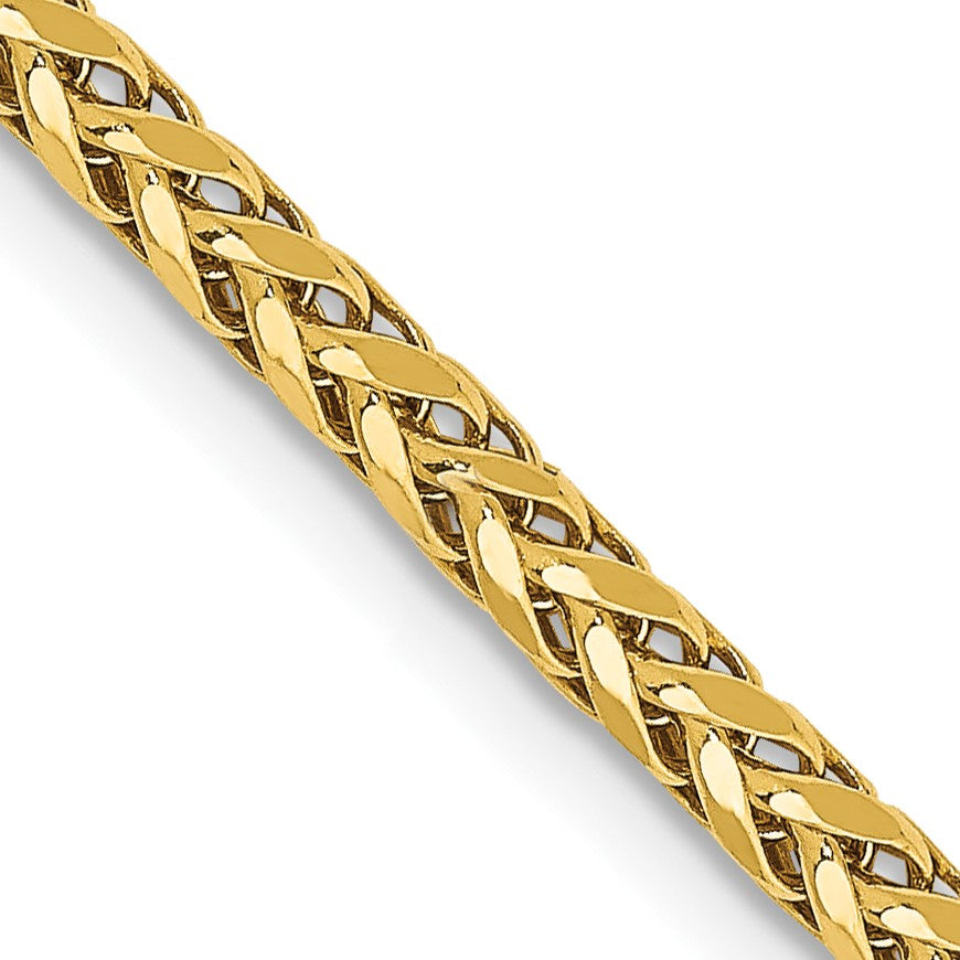 14K 20 inch 2.5mm Semi-Solid Diamond-cut Wheat with Lobster Clasp Chain