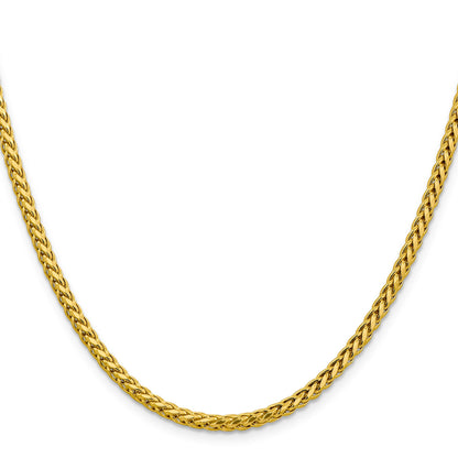 14K 18 inch 3.1mm Semi-Solid Diamond-cut Wheat with Lobster Clasp Chain