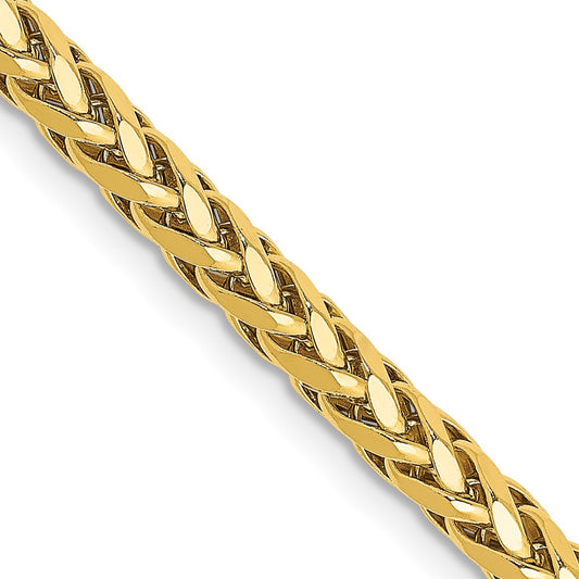 14K 20 inch 3.1mm Semi-Solid Diamond-cut Wheat with Lobster Clasp Chain