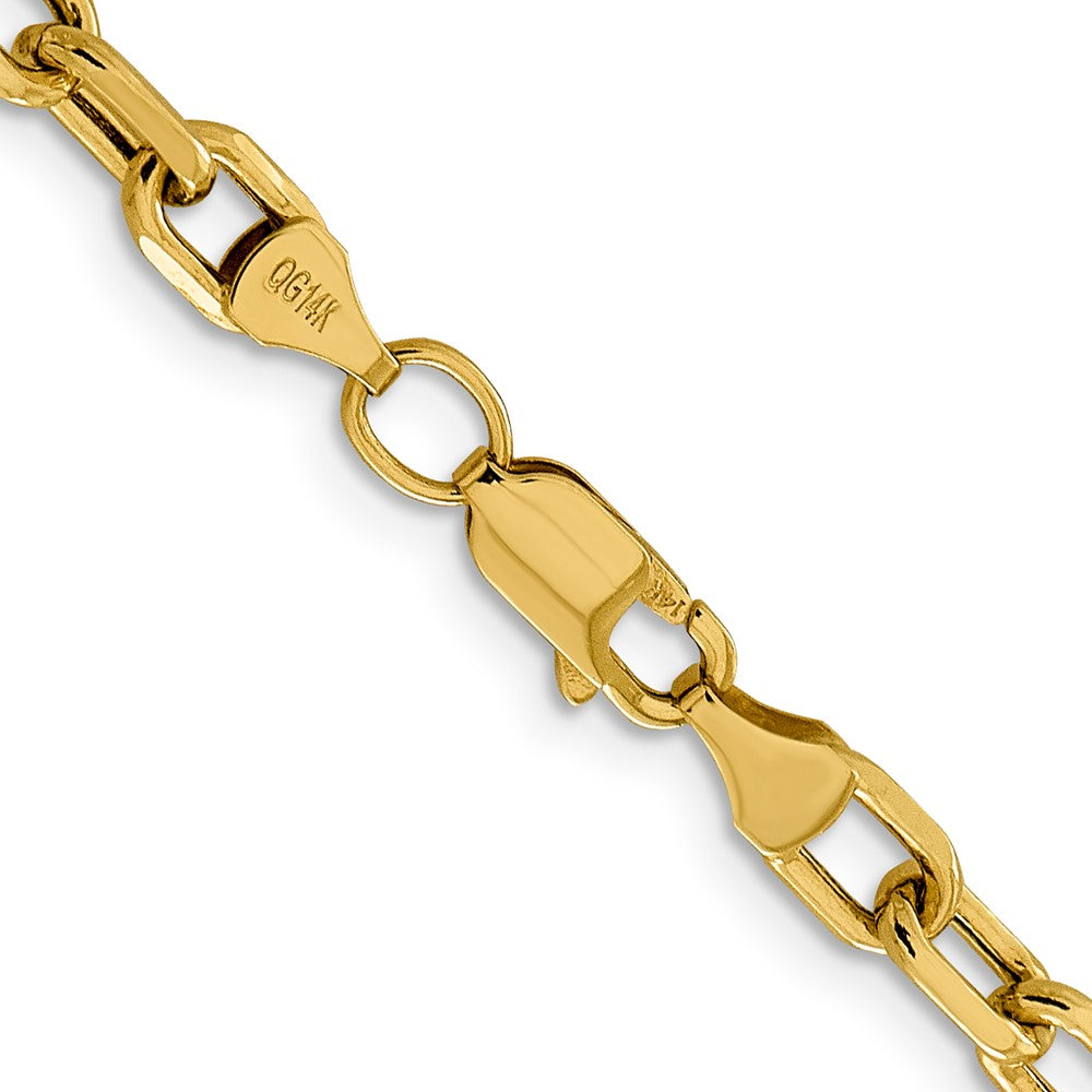 14K 18 inch 4.9mm Semi-Solid Diamond-cut Open Link Cable with Lobster Clasp Chain