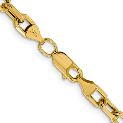 14K 18 inch 4.9mm Semi-Solid Diamond-cut Open Link Cable with Lobster Clasp Chain