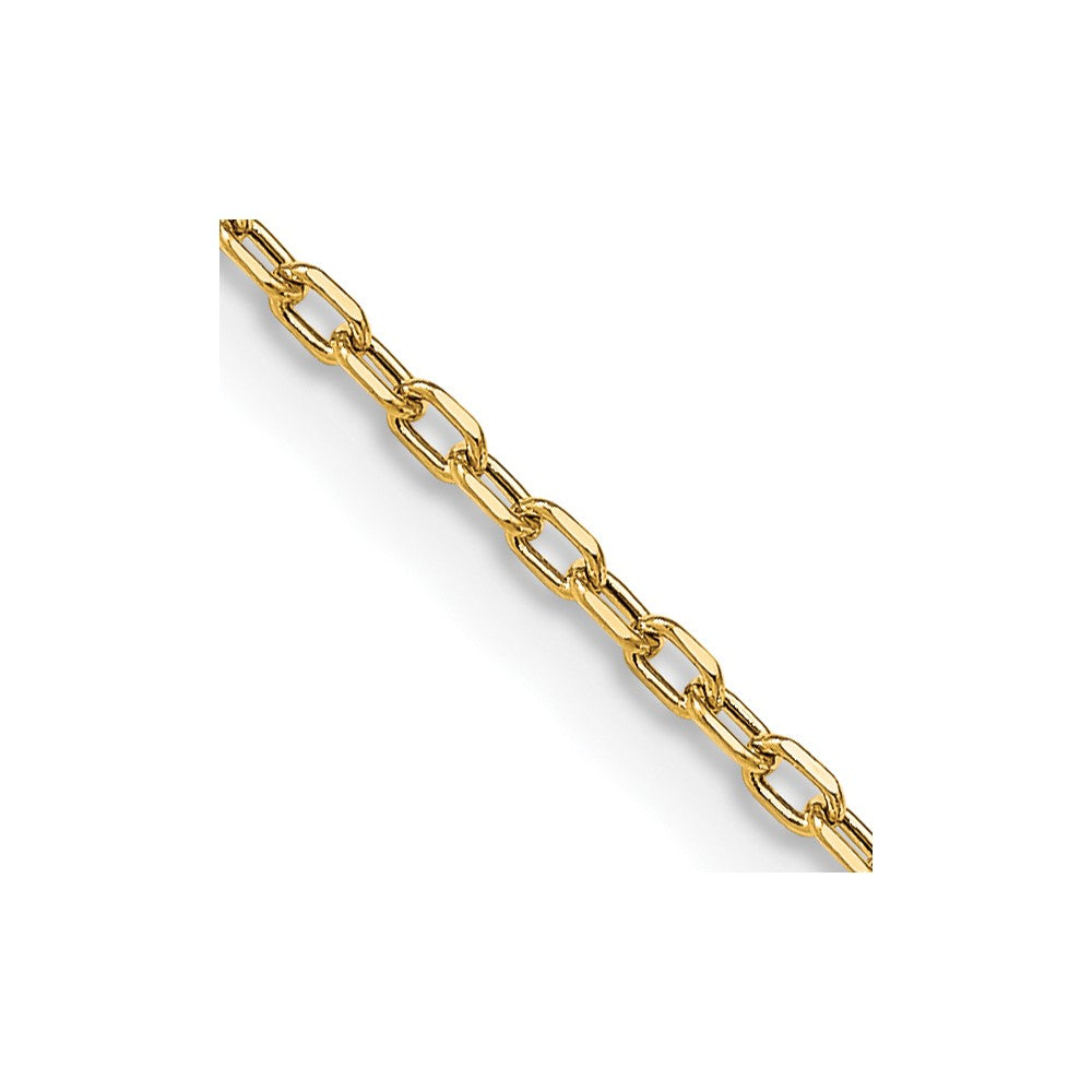 14K Yellow Gold 18 inch 3mm Semi-Solid Diamond-cut Open Link Cable with Lobster Clasp Chain