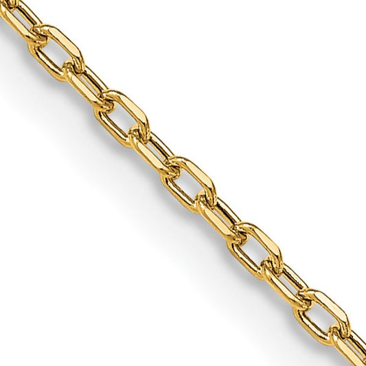 14K Yellow Gold 18 inch 3mm Semi-Solid Diamond-cut Open Link Cable with Lobster Clasp Chain