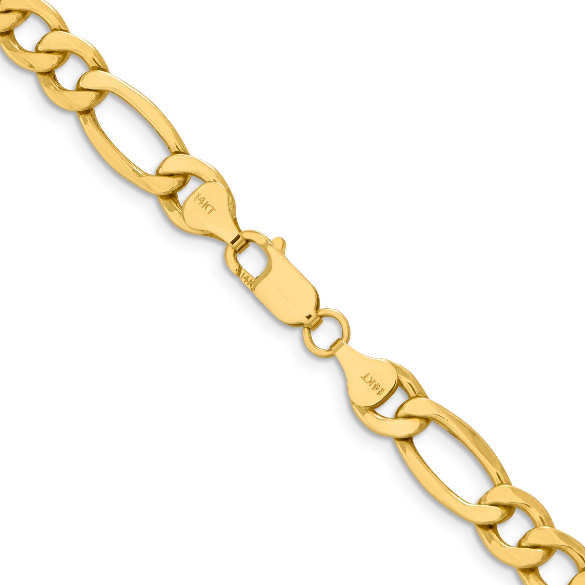 14K 20 inch 8.5mm Semi-Solid Figaro with Lobster Clasp Chain