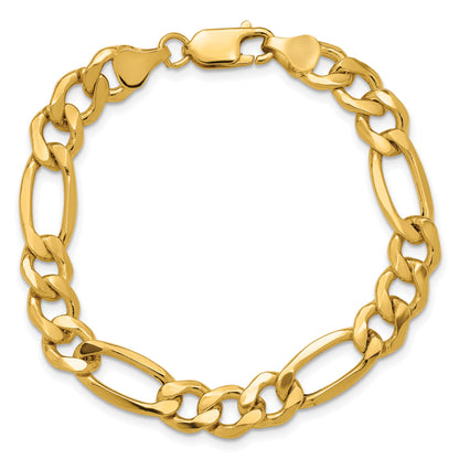 14K 7 inch 8.5mm Semi-Solid Figaro with Lobster Clasp Bracelet